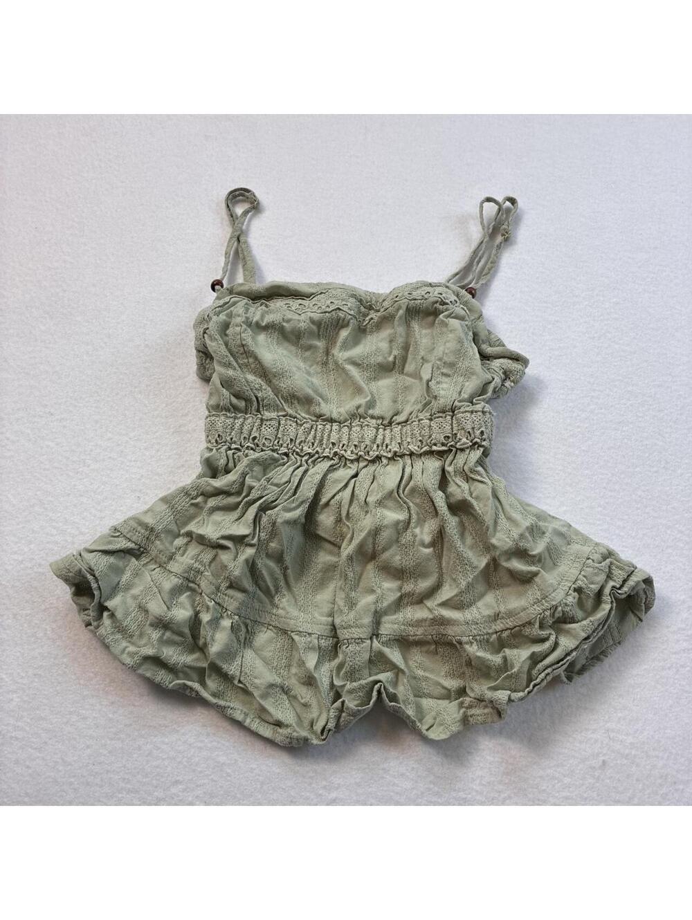 Light green babydoll top by Celebrity Pink size small beaded straps